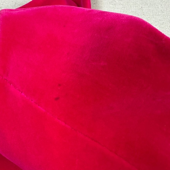 Vintage 60s retro Sport Ease Fashions Hot Pink Velvet Bow Neck swing coat 50s - Picture 9 of 13